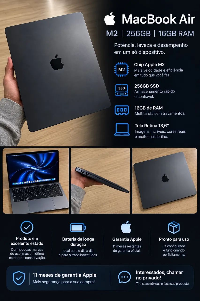 MacBook Air M2 ? 16 RAM | 256GB - Notebooks - Tristeza, Porto