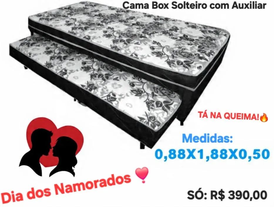 Cama Bibox/Solteiro com Auxiliar: ÚLTIMAS Unidades da QUEIMA!!!