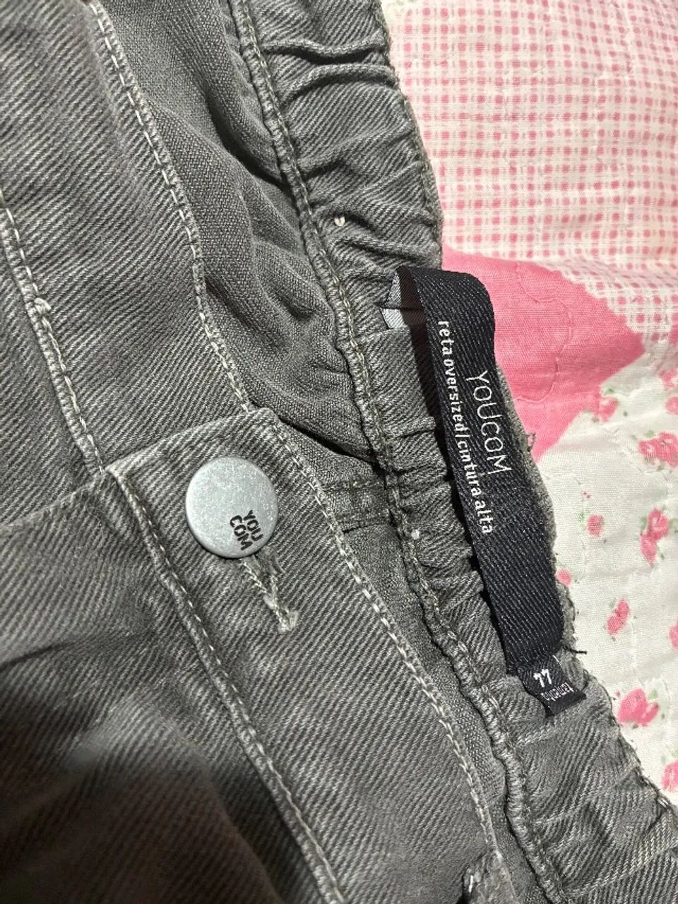 Calça Reta Oversized Cinza Youcom tamanho 44