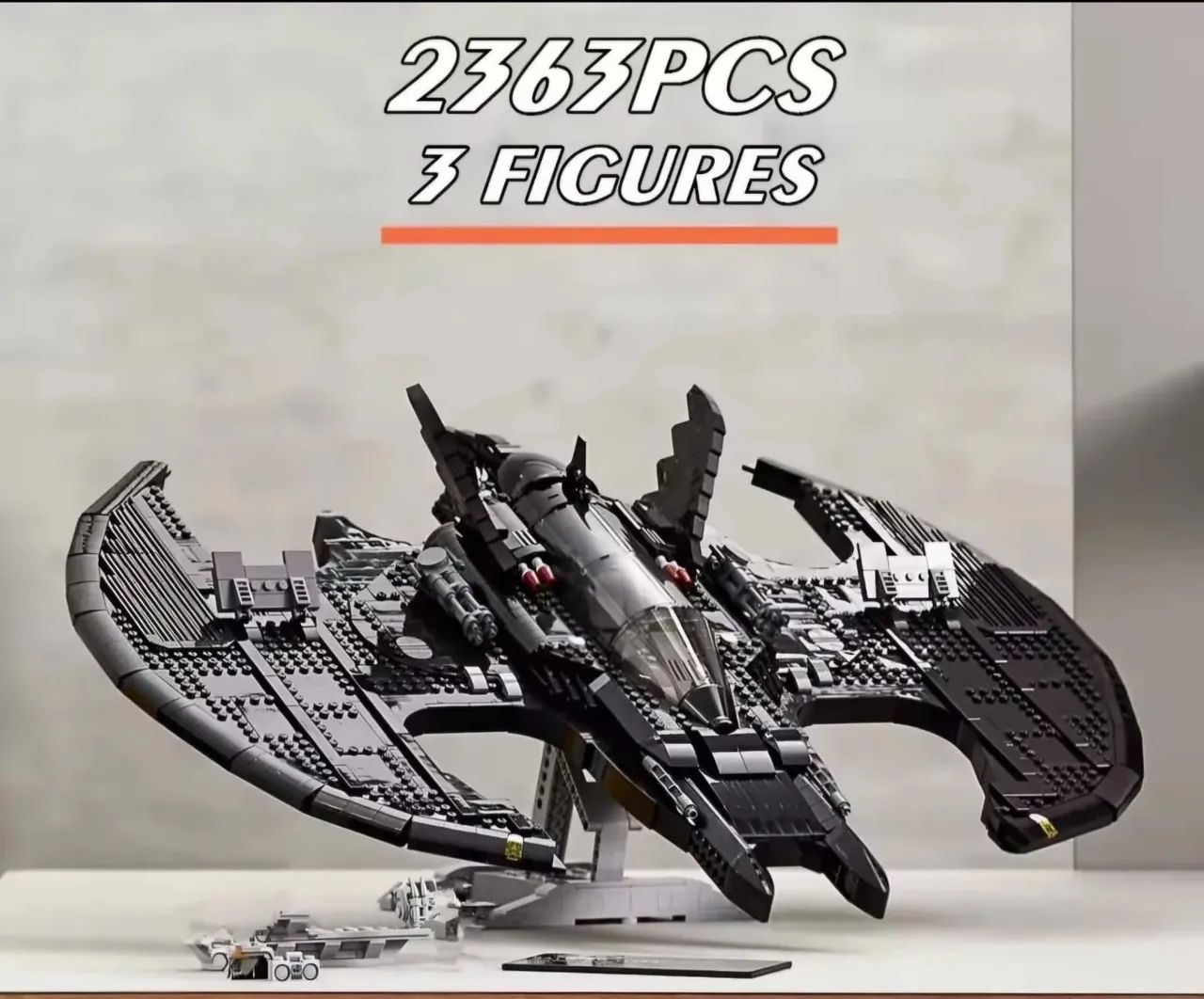 BLOCOS DE MONTAR BATMÓVEL BATMAN BATWING COM 2363 PEÇAS MODELO 76161  TIPO LEGO