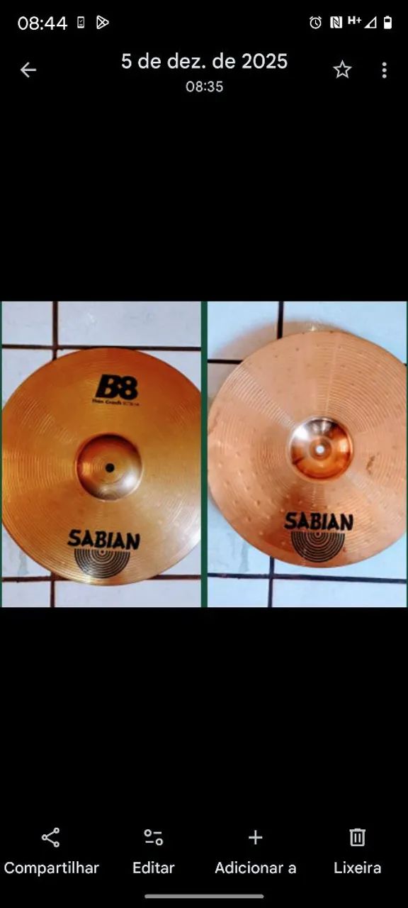 Prato sabian 14" thin crash