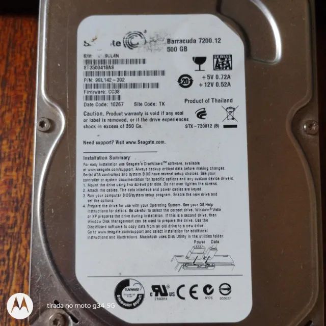 HD Seagate Barracuda 7200.12 - 500 GB  