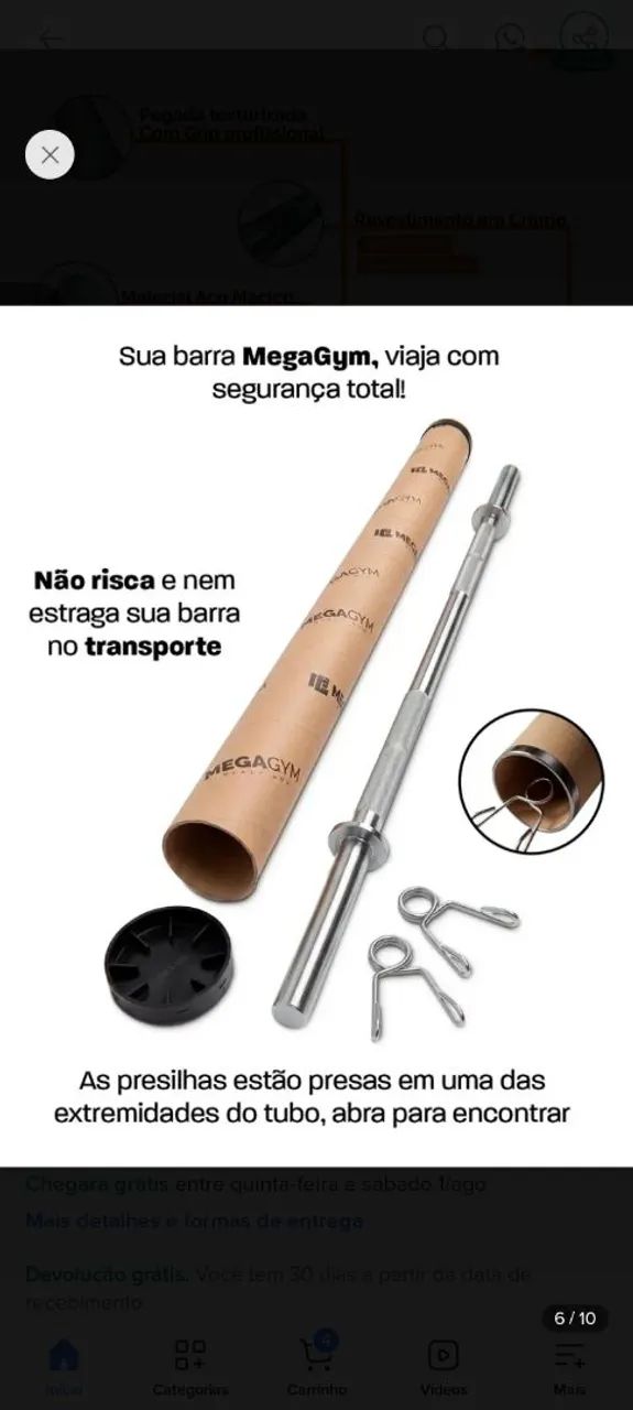 Barra reta maciça 