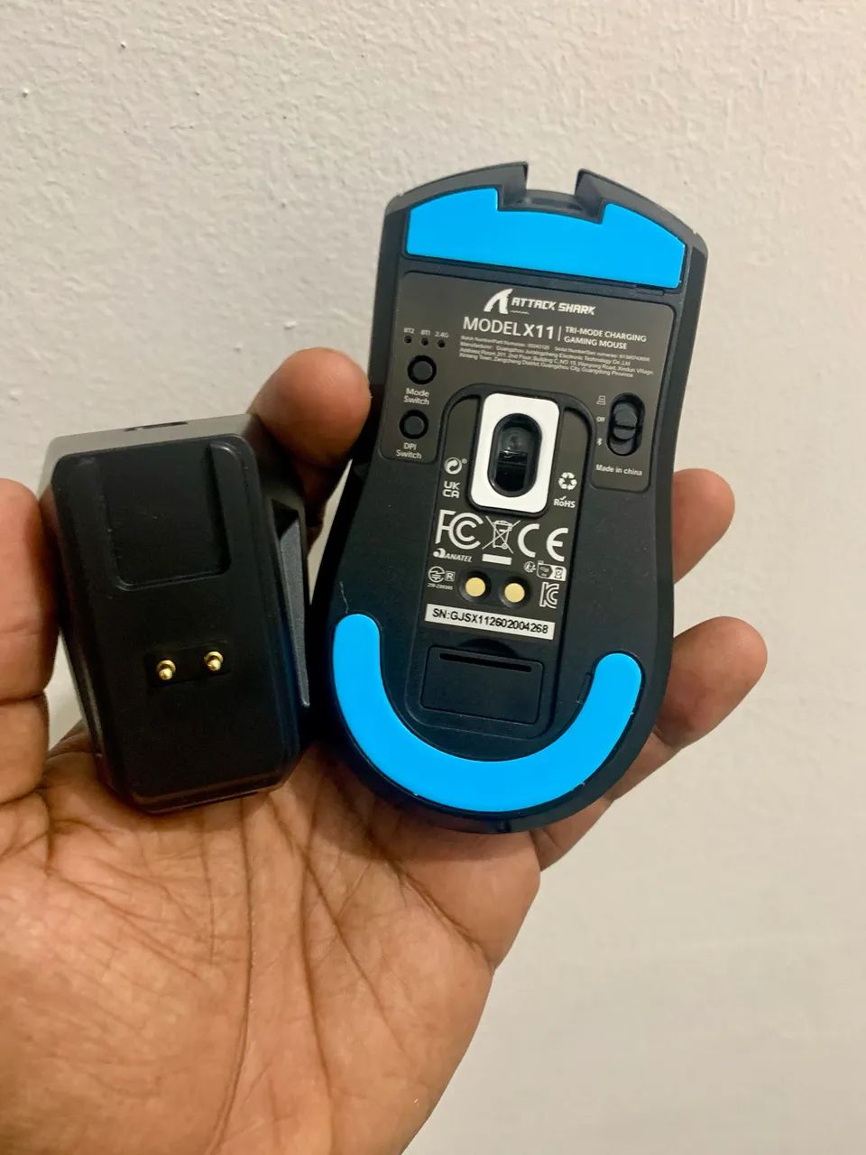 Attack Shark X11 Mouse Gamer Sem Fio Original Com Adesivo Bluetooth Usb Preto 3 em 1 - Foto 6
