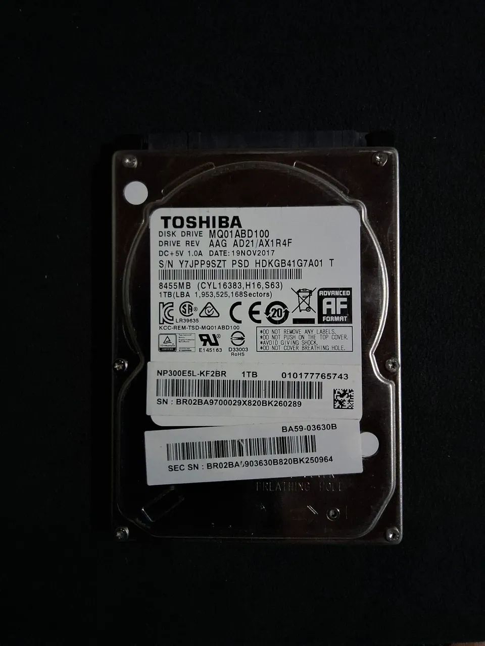Hd interno de notebook + case para uso externo 