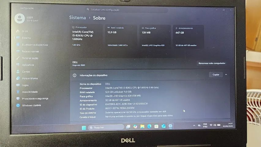 Notebook Dell Inspiron i15 3000 Intel Core i5 8ª geração. - Foto 5