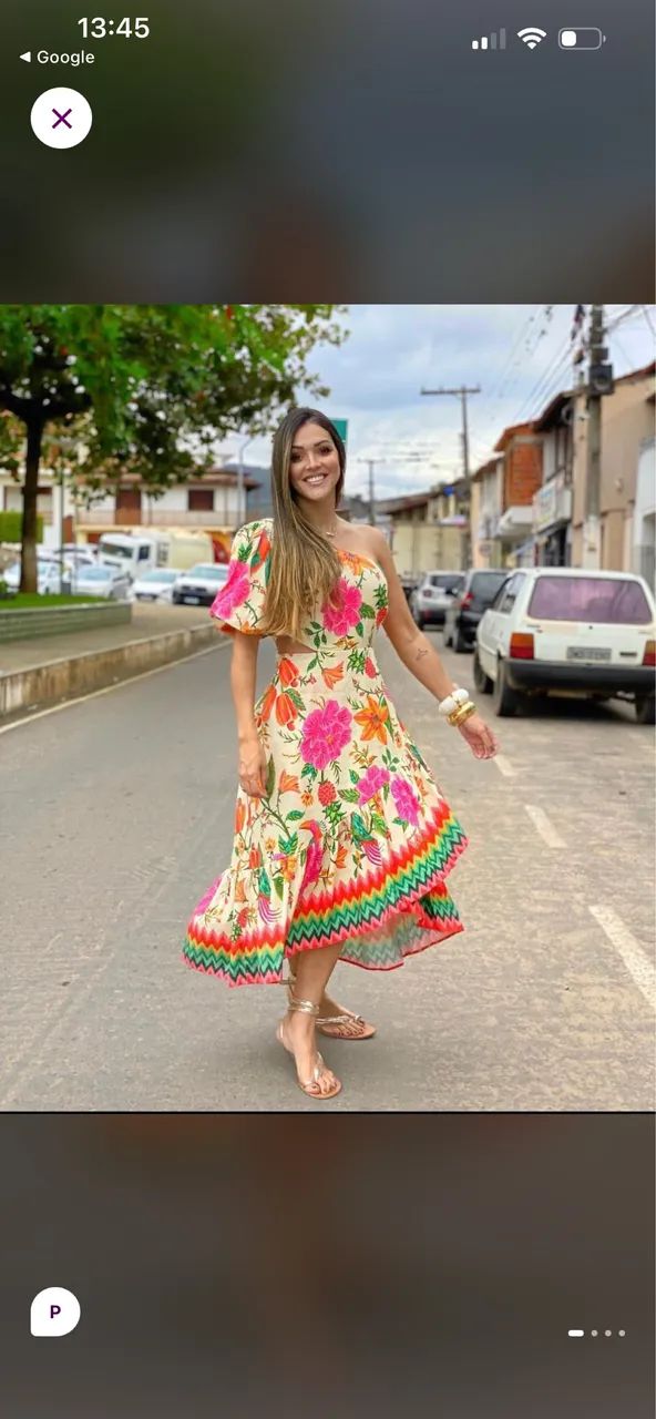 Vestido farm paraíso dos abacaxis 