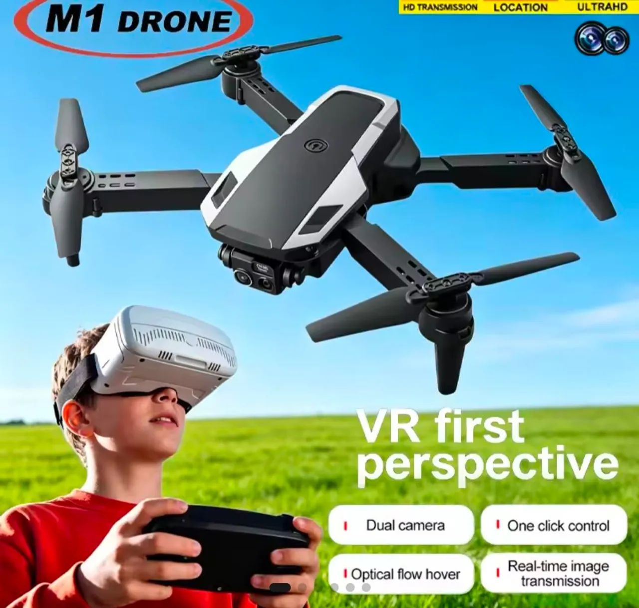 DRONE M1 COM CAMERA E ÓCULOS VR