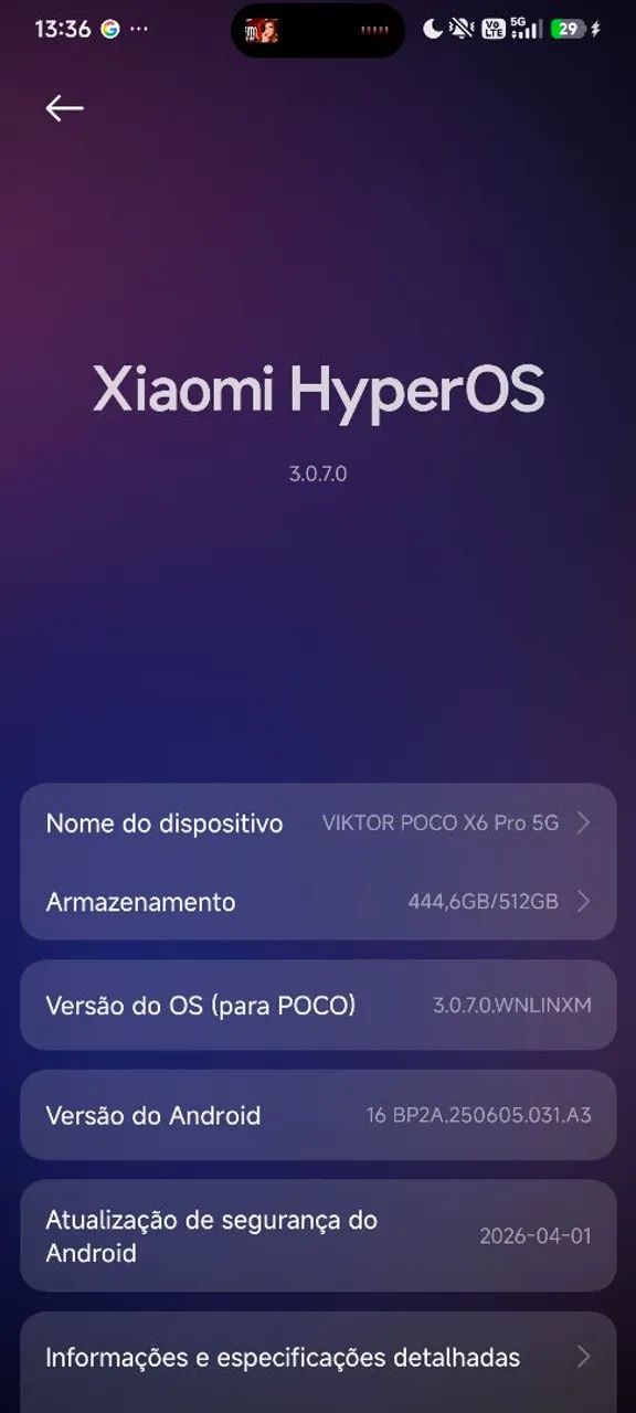 Poco x6 pro 500bg 20 RAM Usado - Foto 3