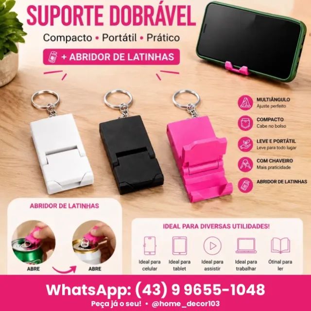 Chaveiros porta celular e abridor de Latinhas