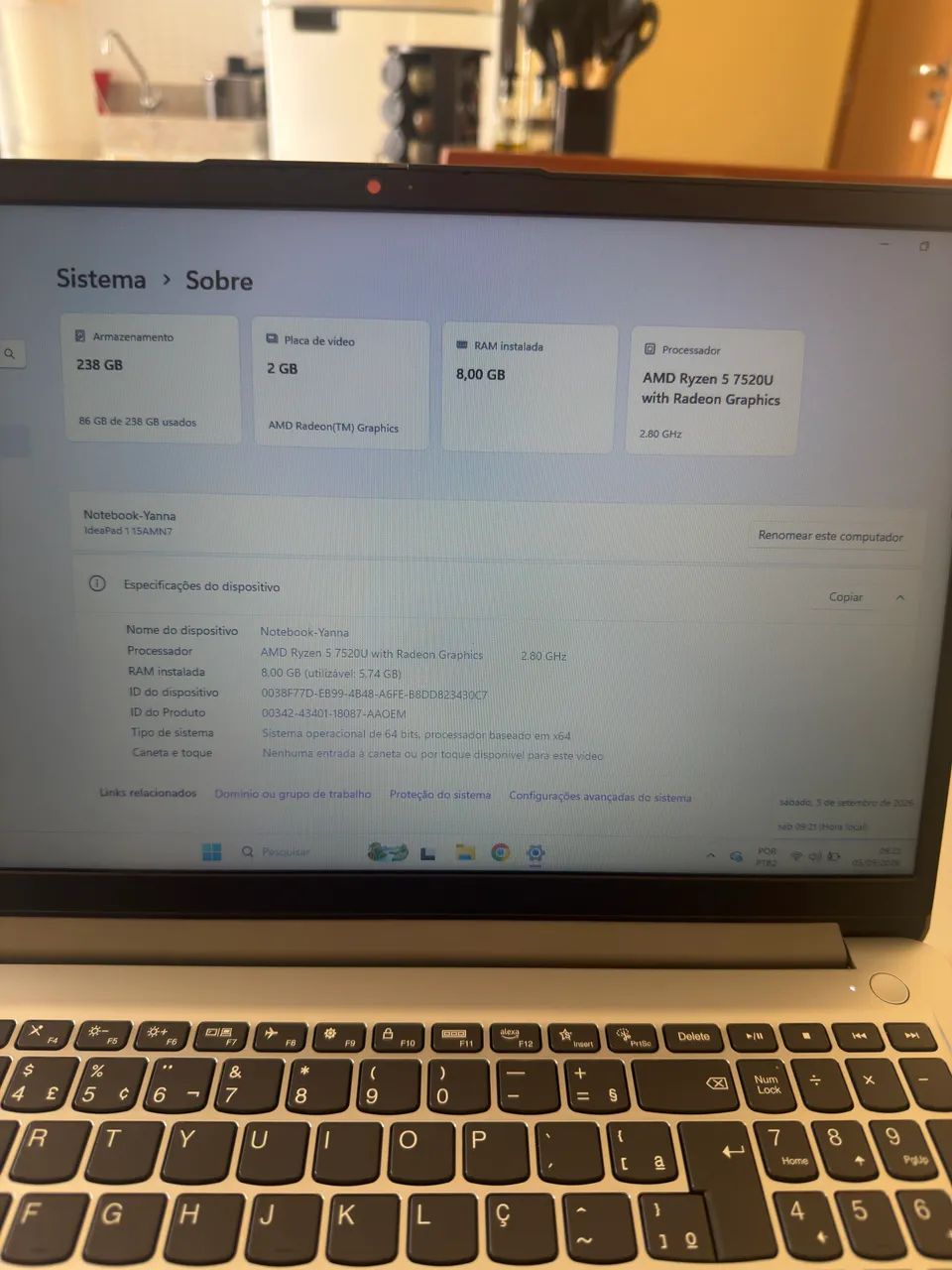 Notebook Lenovo Ryzen 5 - Foto 3