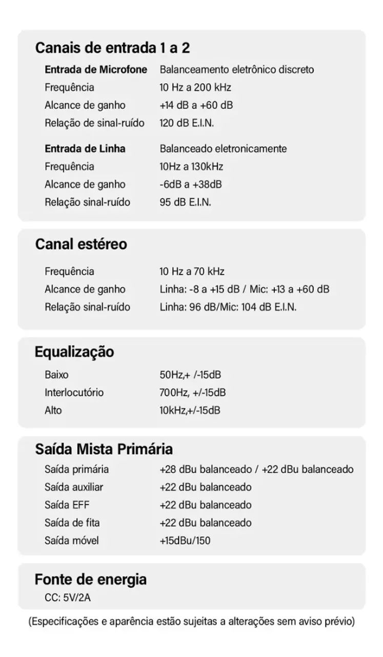 Mesas de Som 4 Canais 48v+ Usb/type C - Foto 4