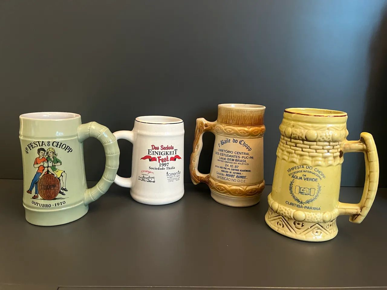 Conjunto de 4 canecos de chopp antigos  - Foto 2
