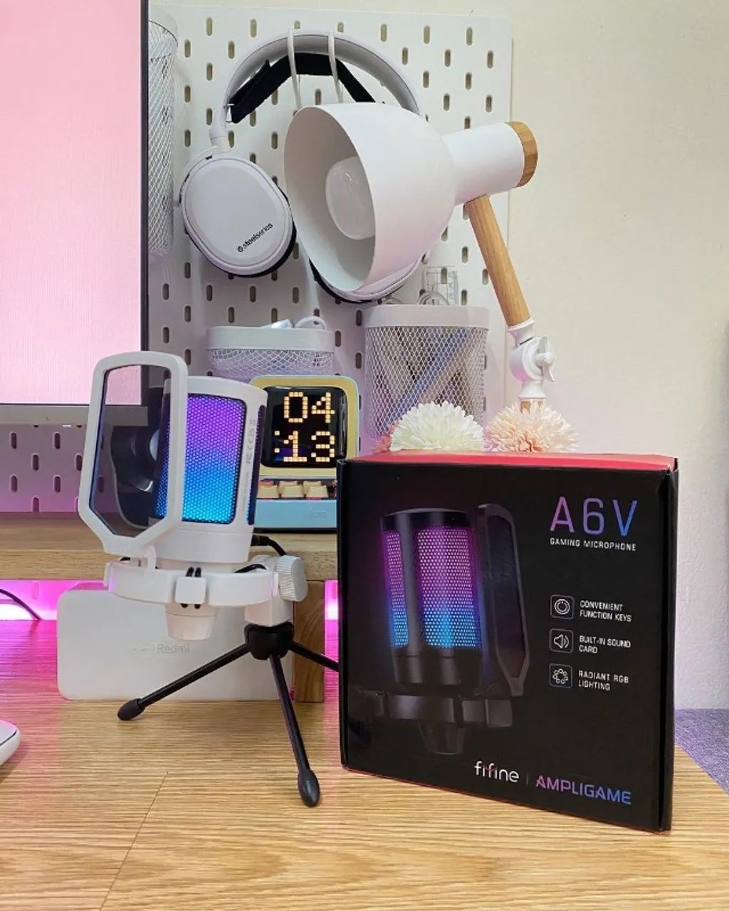 Microfone Gamer Fifine A6V RGB Lacrado - Foto 3