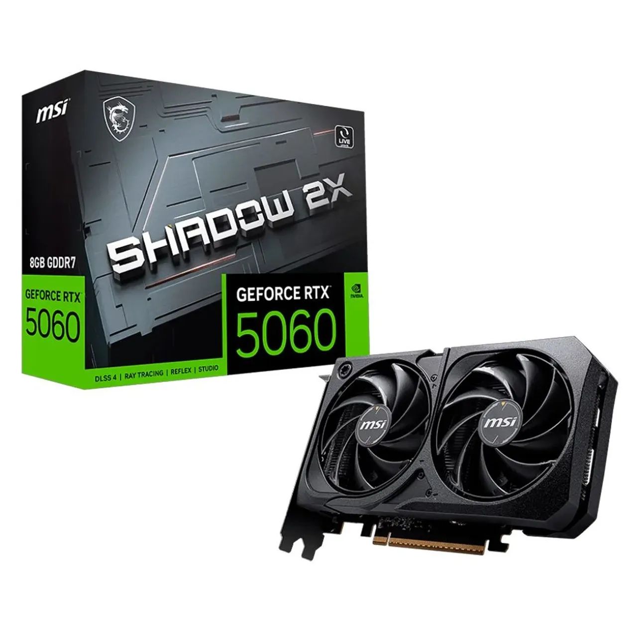 Placa De Video MSI Geforce RTX 5060, Shadow 2X OC, 8GB, GDDR7, 128 Bits