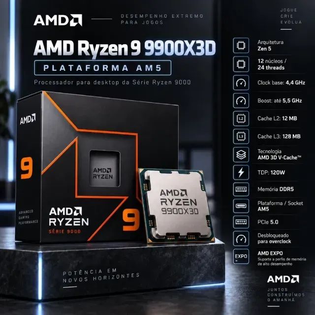 PC-Gamer-BluePC-Workstation-AMD-Ryzen-9-9900X3D-RTX-5080-16GB-64GB-D - Foto 4