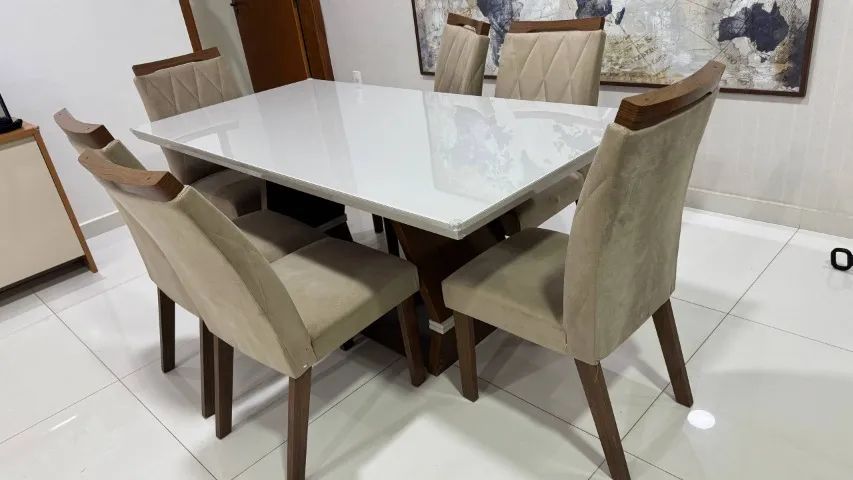 Conjunto de Jantar Mesa Retangular e 6 cadeiras - Foto 2