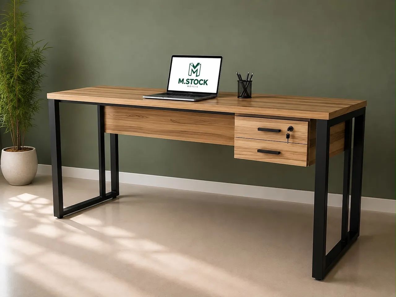 Mesa grande com gaveta 2 gavetas 