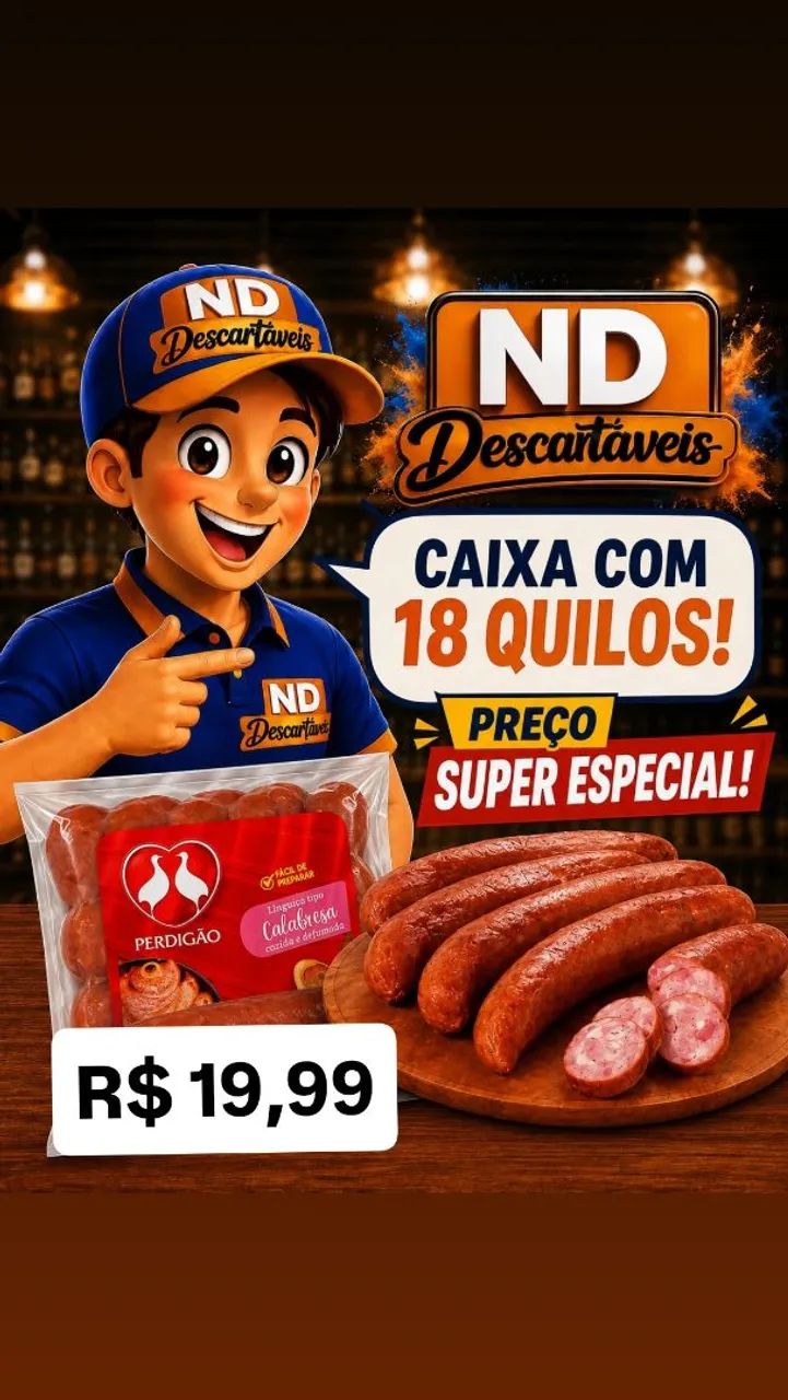 Calabresa perdigão caixa com 18kg 