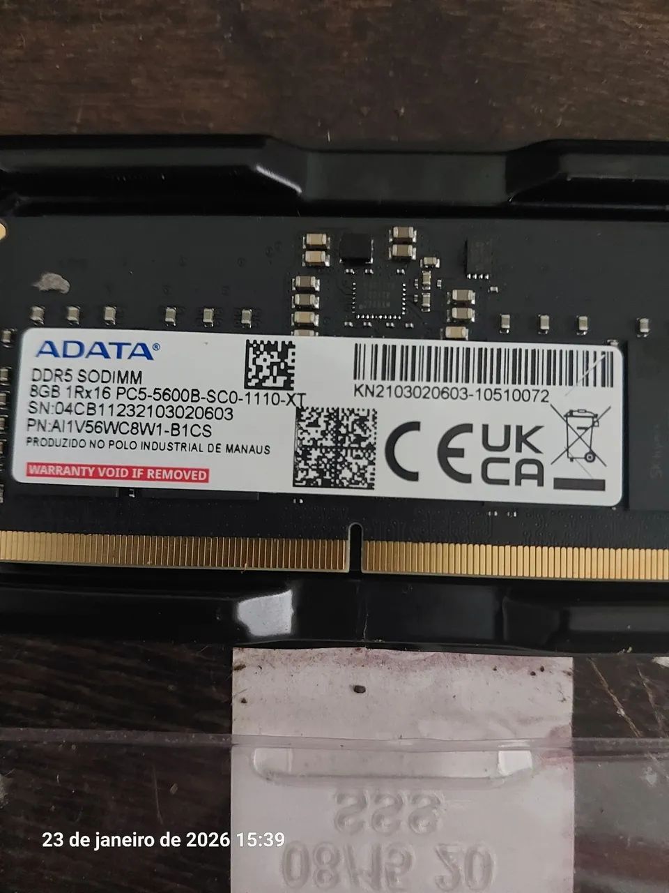 MEMÓRIA NOTEBOOK GAMER DDR5 5600MHZ ADATA XPG NOVA. BARATO Dispenso Curiosos  - Foto 2