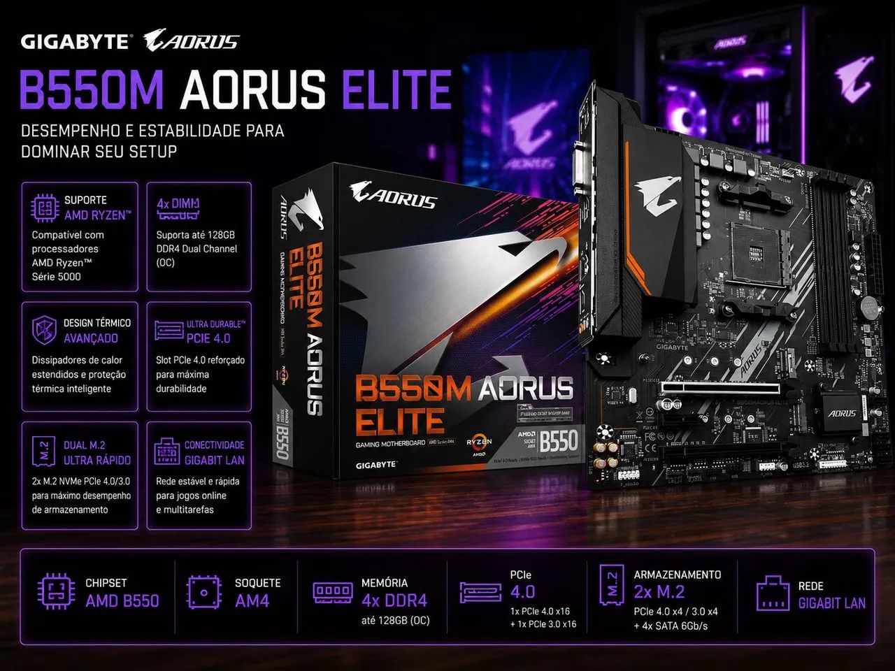 Placa Mãe B550 Aorus Elite