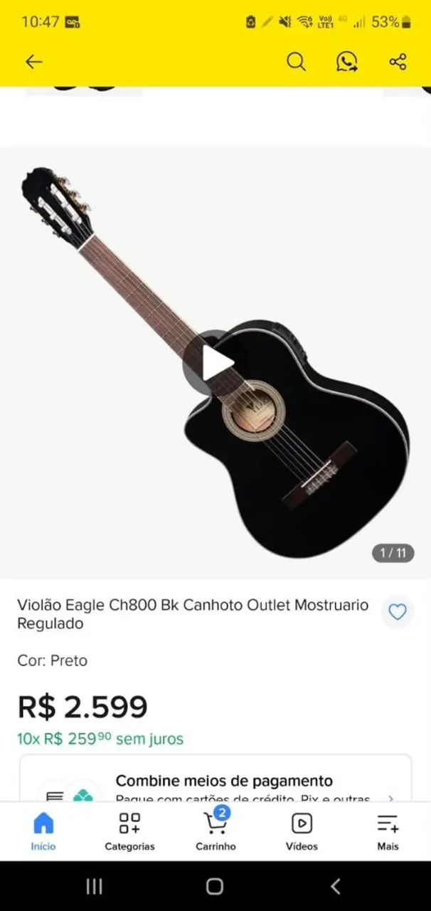 Violão Eagle canhoto  - Foto 5