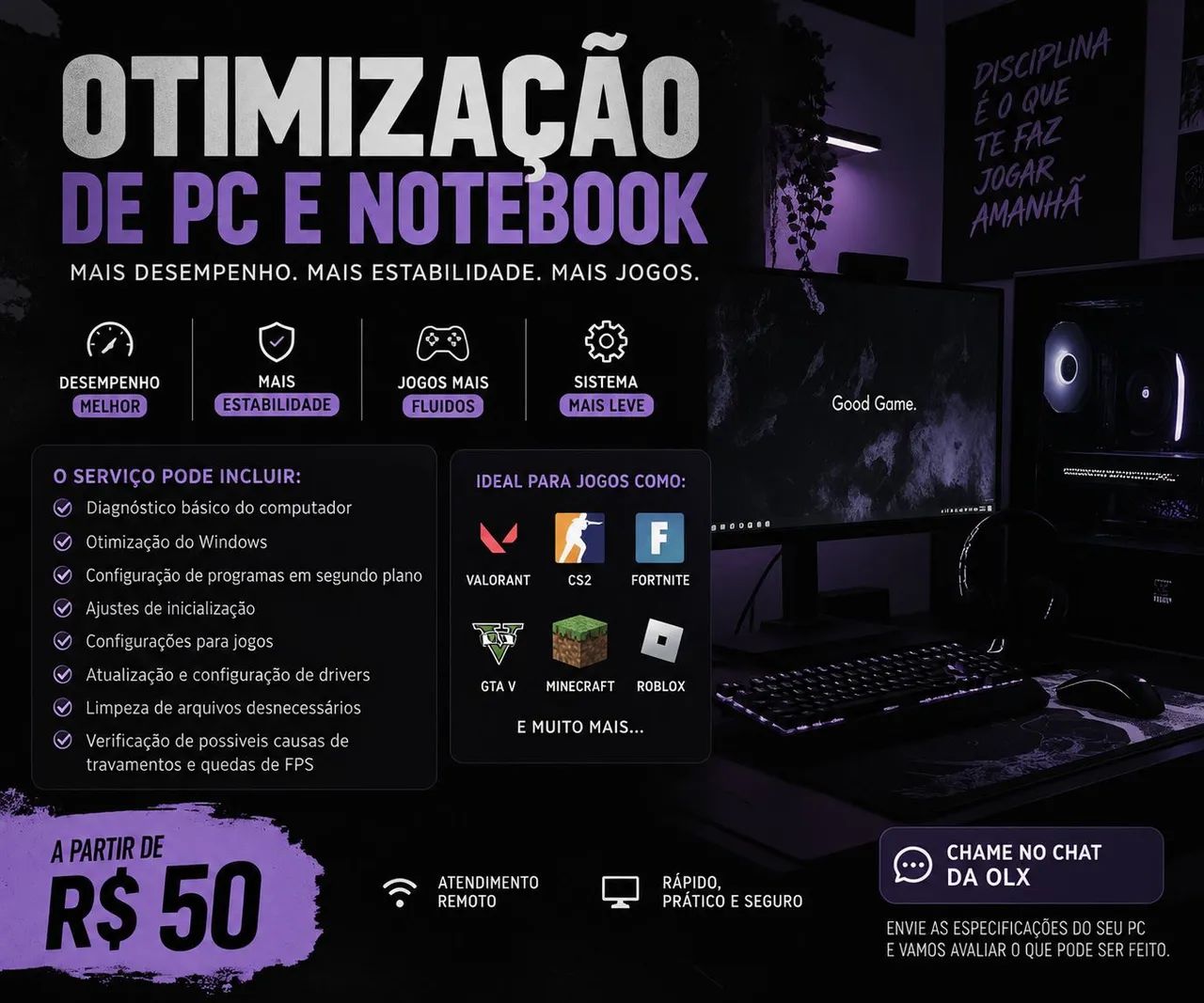 OTIMIZAÇÃO DE PC E NOTEBOOK PARA JOGOS | WINDOWS MAIS LEVE