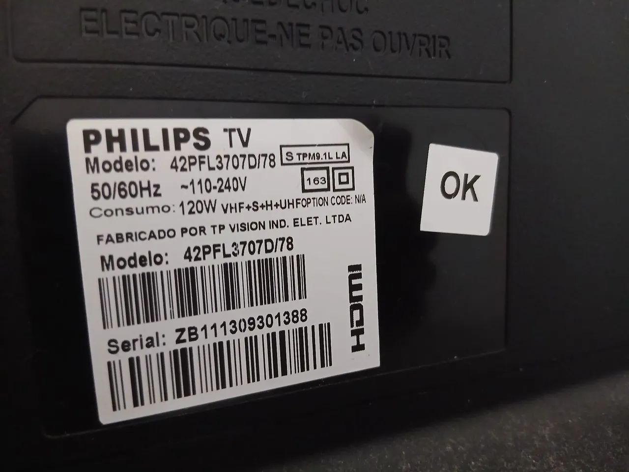 TV Philips 42p modelo 42PFL3707D78 - Foto 2