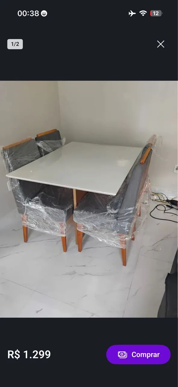 Mesa de jantar 4 lugares com entrega 