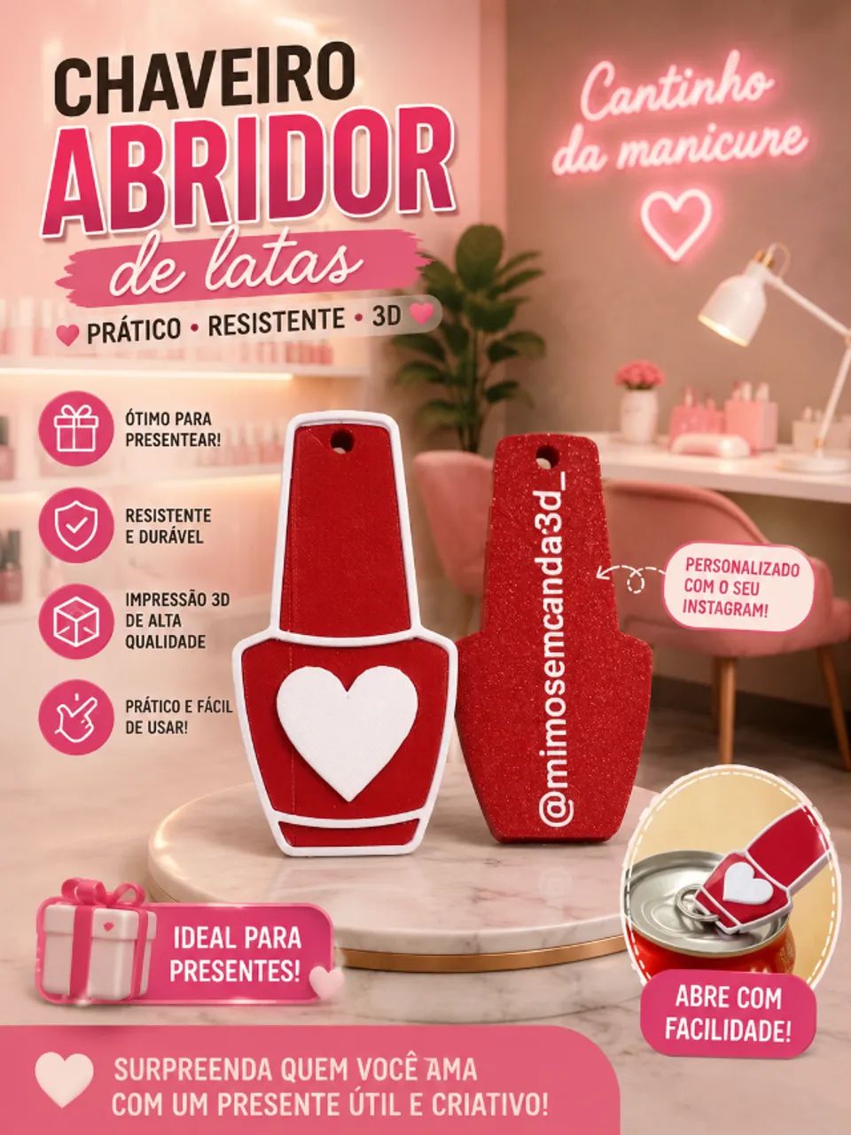 Chaveiro abridor de latas 