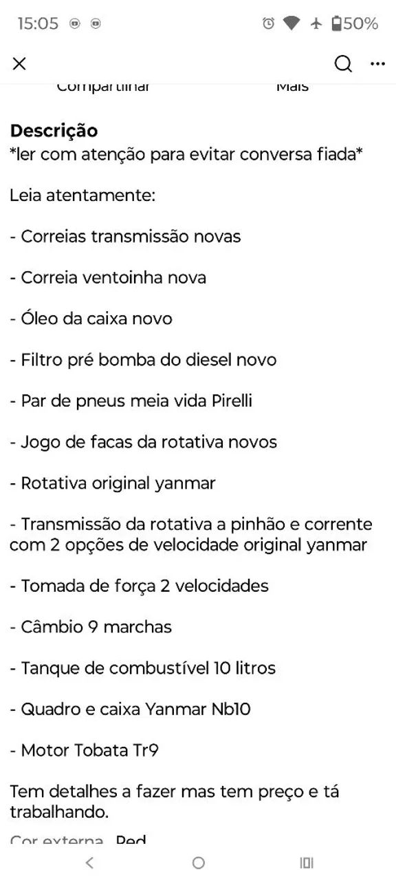 Micro trator Tobata Yanmar - Foto 2
