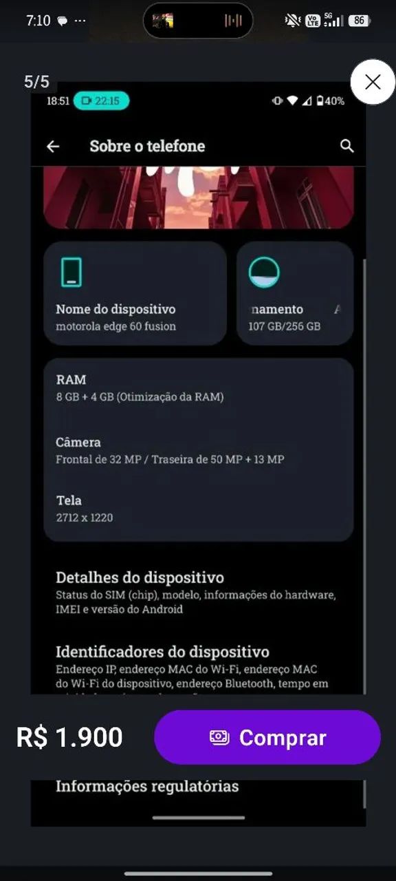 Motorola Edge 60 fusion  - Foto 2