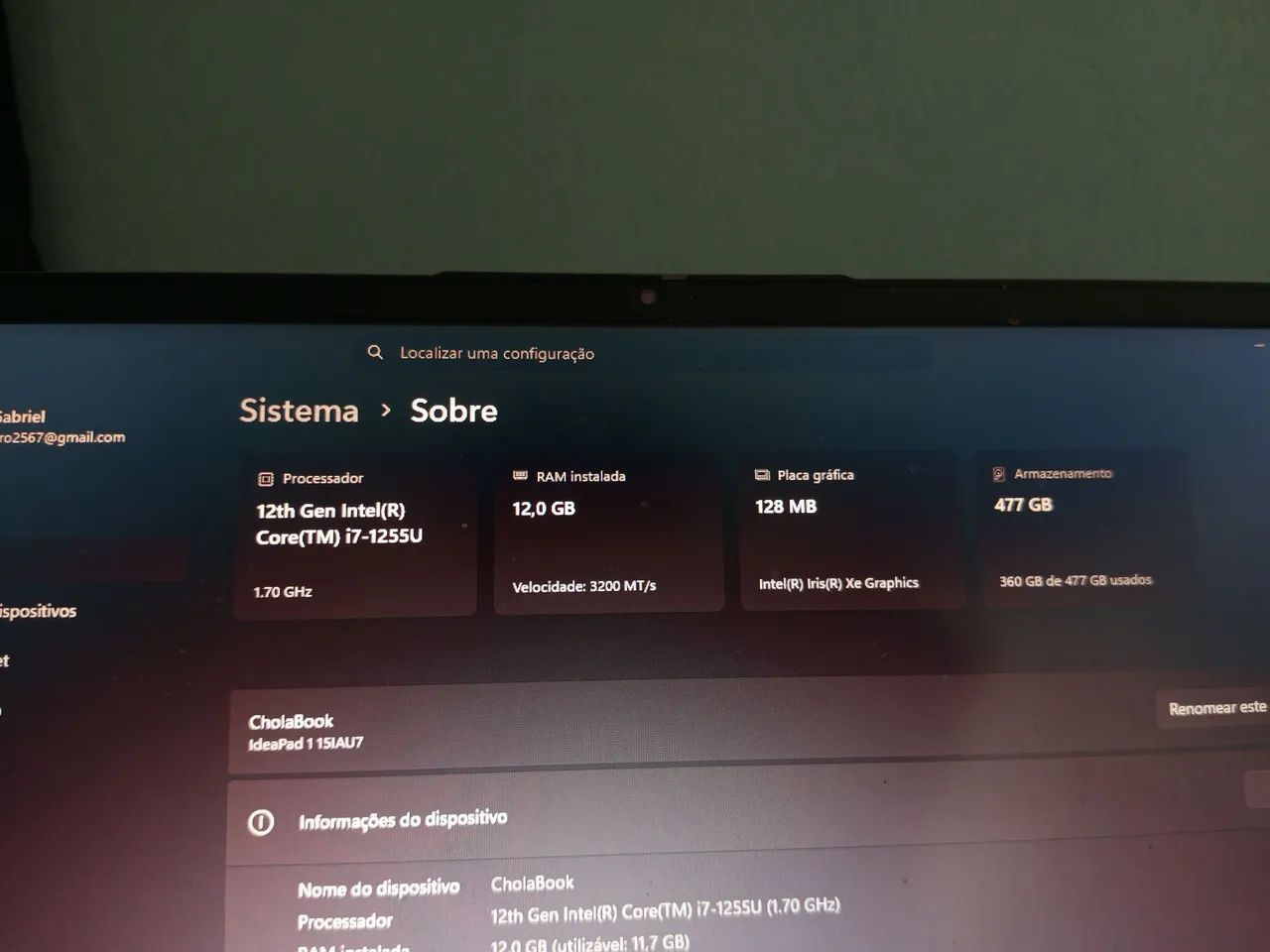Notebook Ideapad 1 12GB RAM  - Foto 2