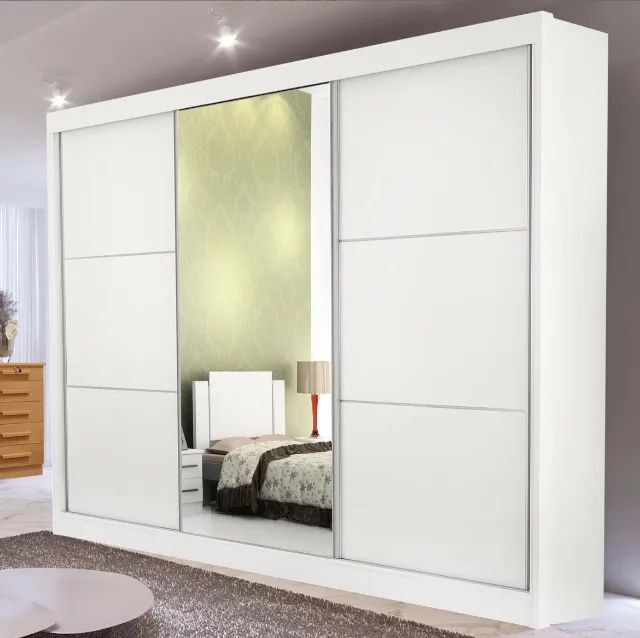 Guarda-Roupa Platinum 3 Portas de Correr Branco