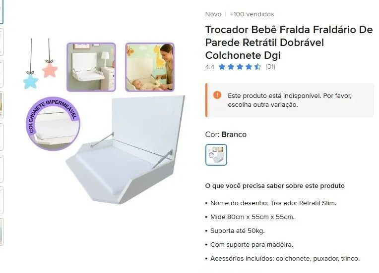 Trocador de fralda 