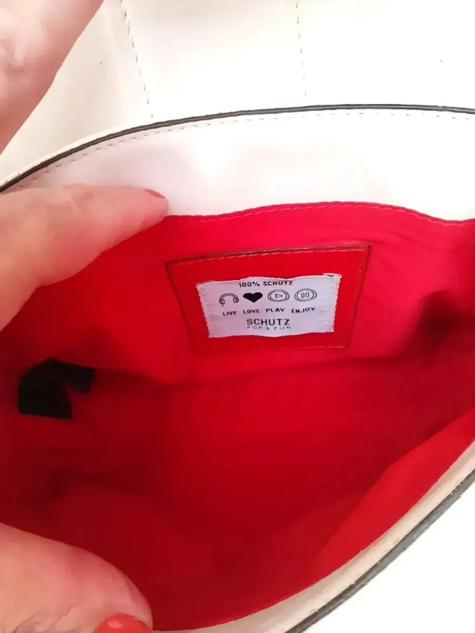 bolsa tiracolo Schütz Original bege com alça ajustável - Foto 5