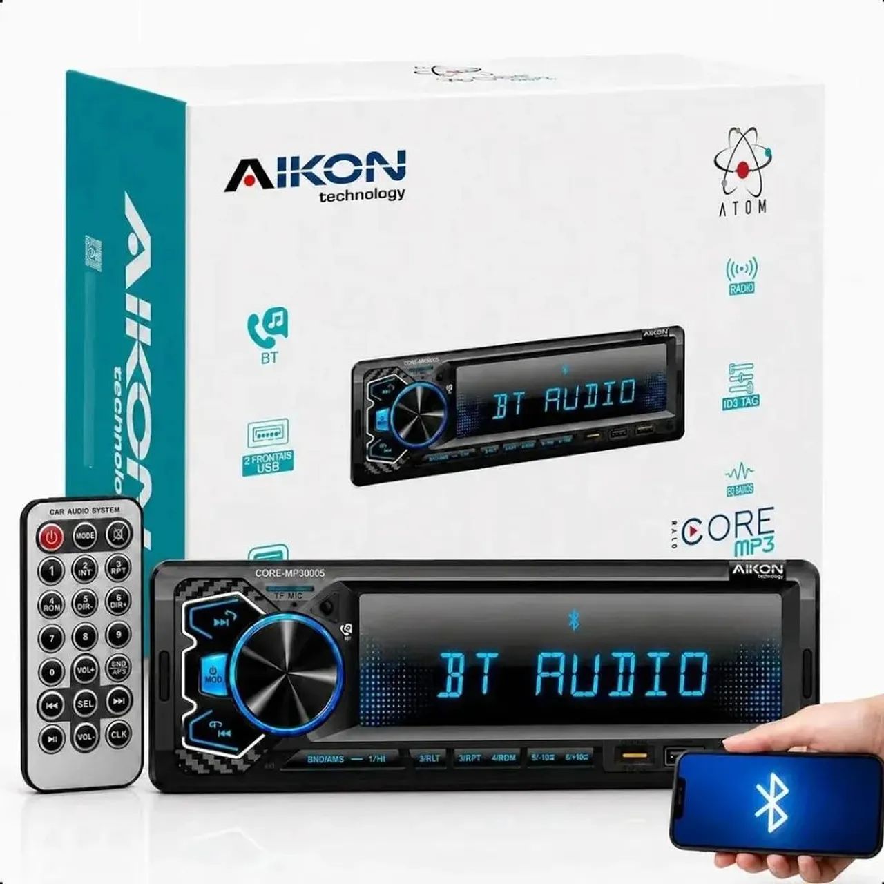 Rádio Aikon com bluetooth, usb e entrada tipo C - Foto 5