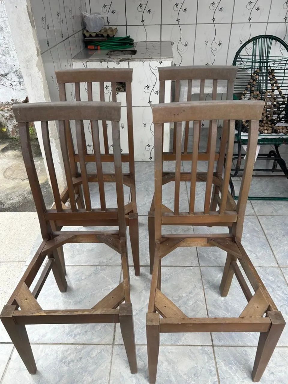 Conjunto de armações de cadeira em madeira - Foto 2