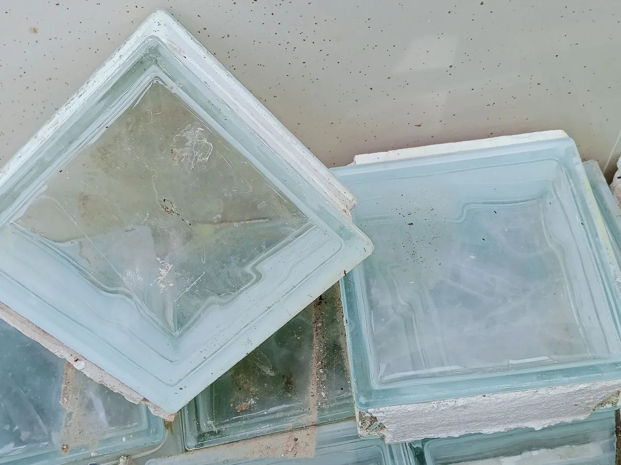 Glass Block Brick, 50 Used Pieces in Good Condition