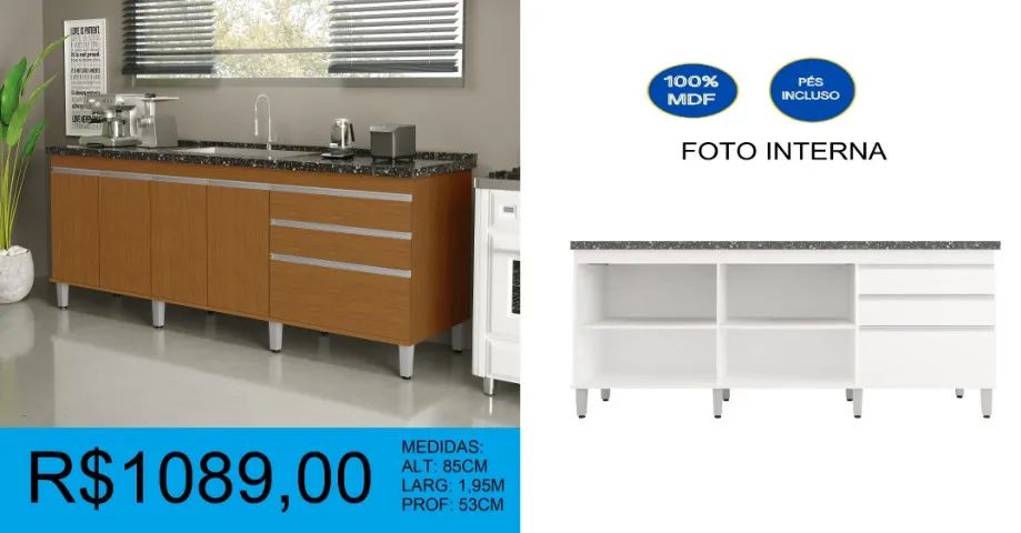 Balcão para pia de 2.00 temos a pronta entrega  - Foto 2