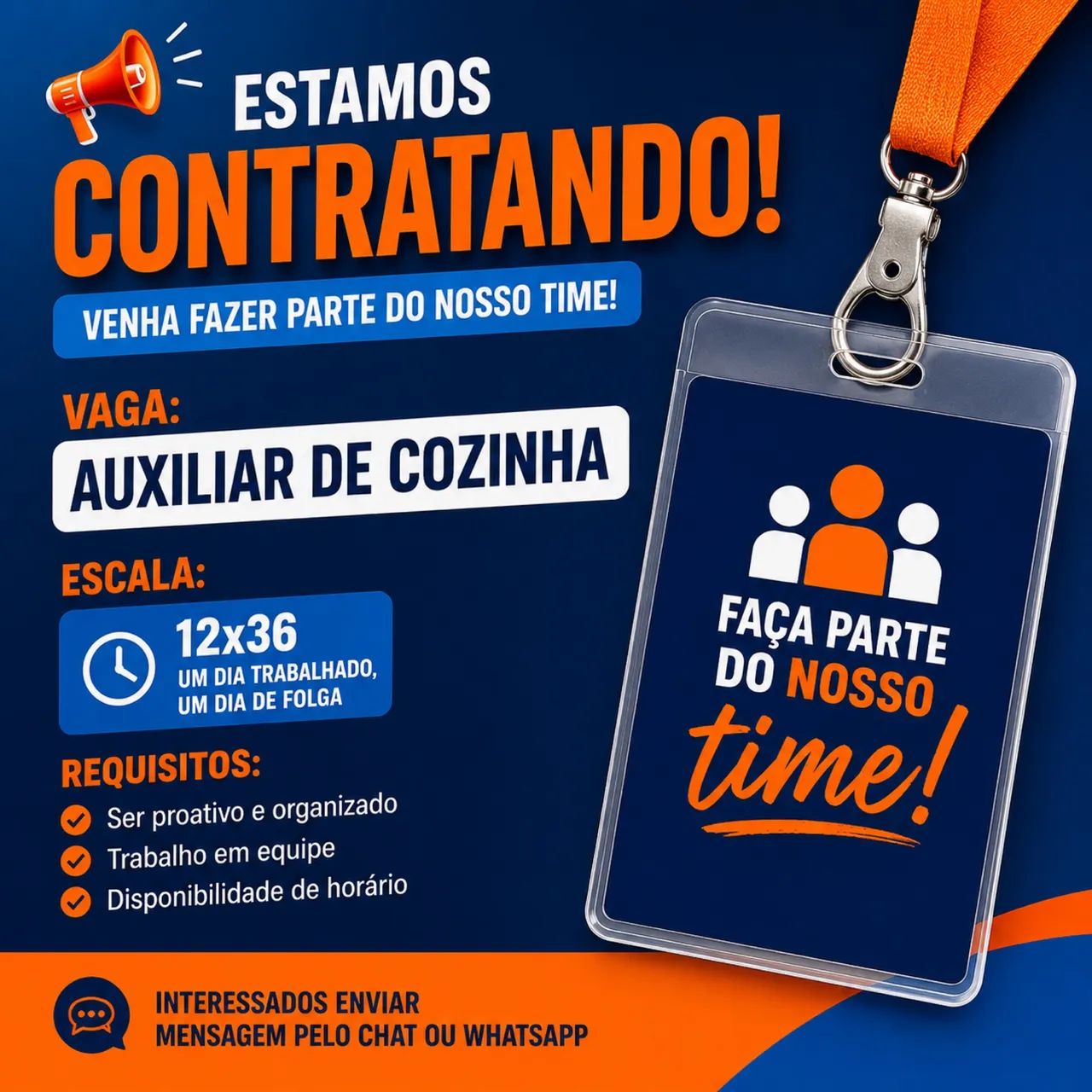 Auxiliar de Cozinha 12x36