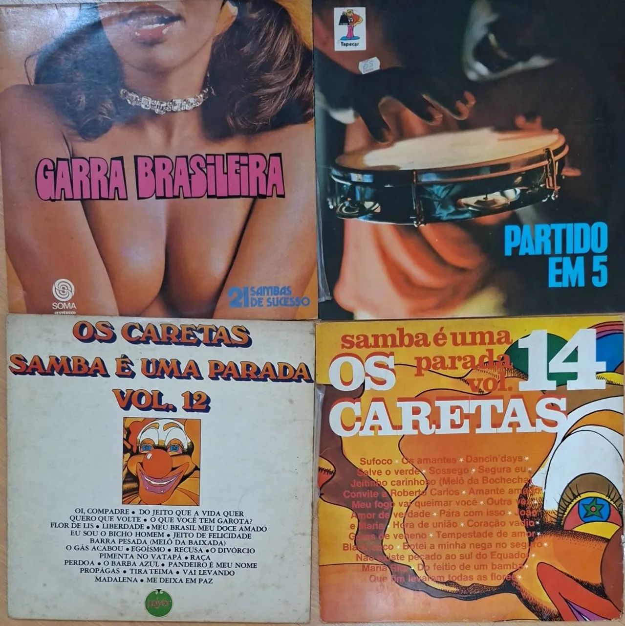 4 LPs Sambas e Coletâneas 