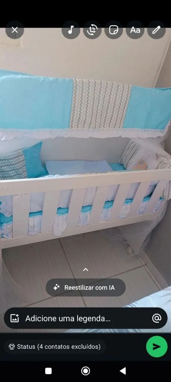 Mini berço + colchão + kit berço menino  - Foto 4