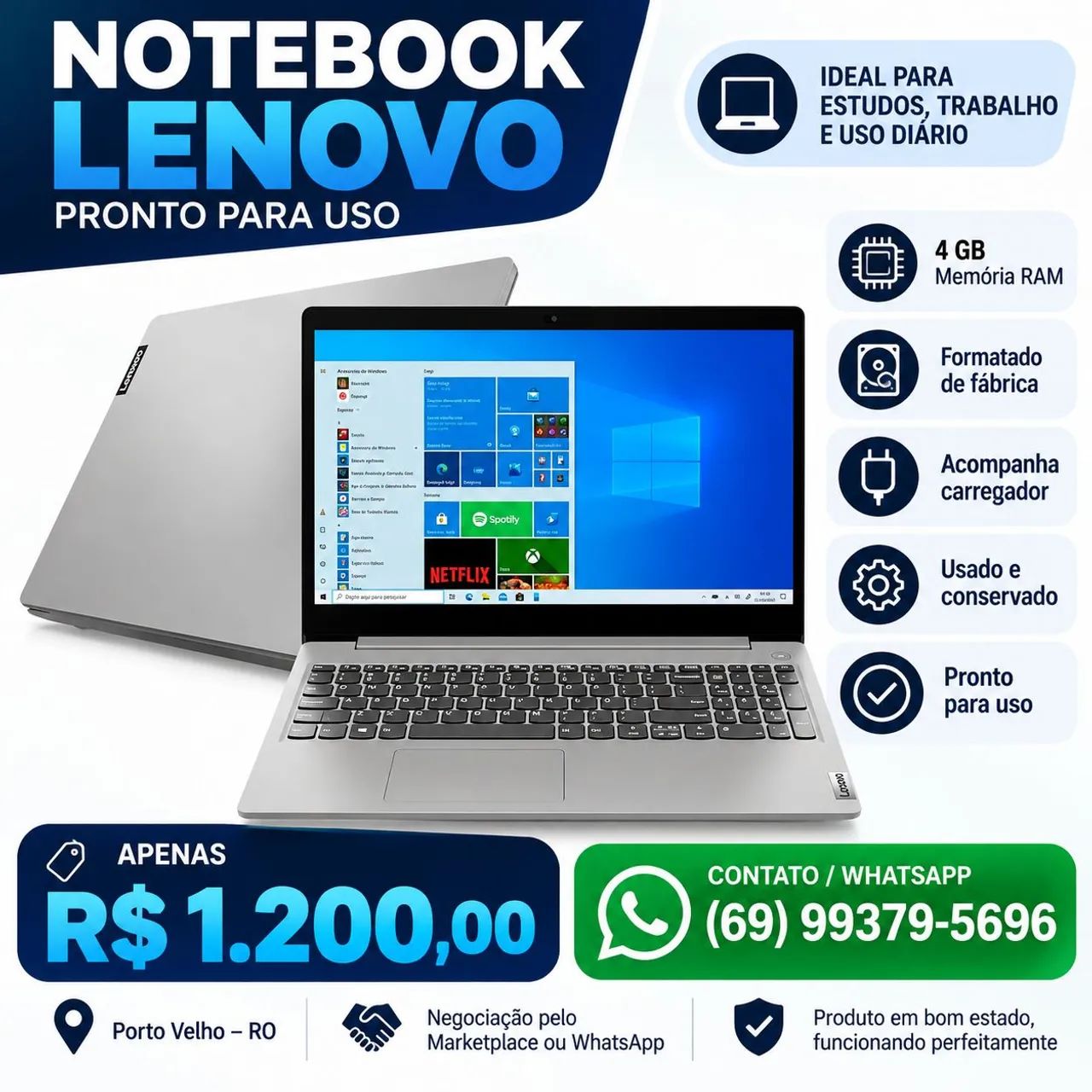 VENDO NOTEBOOK LENOVO