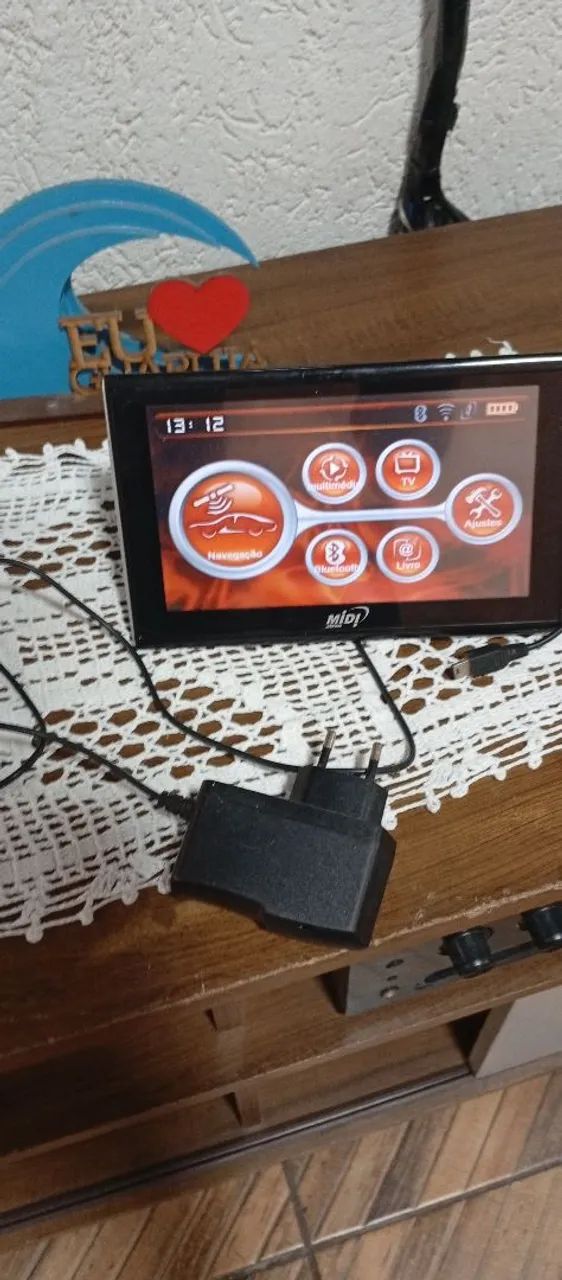 Tv portátil e GPS tela 7 polegadas tv digital bluetooth FM cartão e fonte bateria boa  - Foto 2