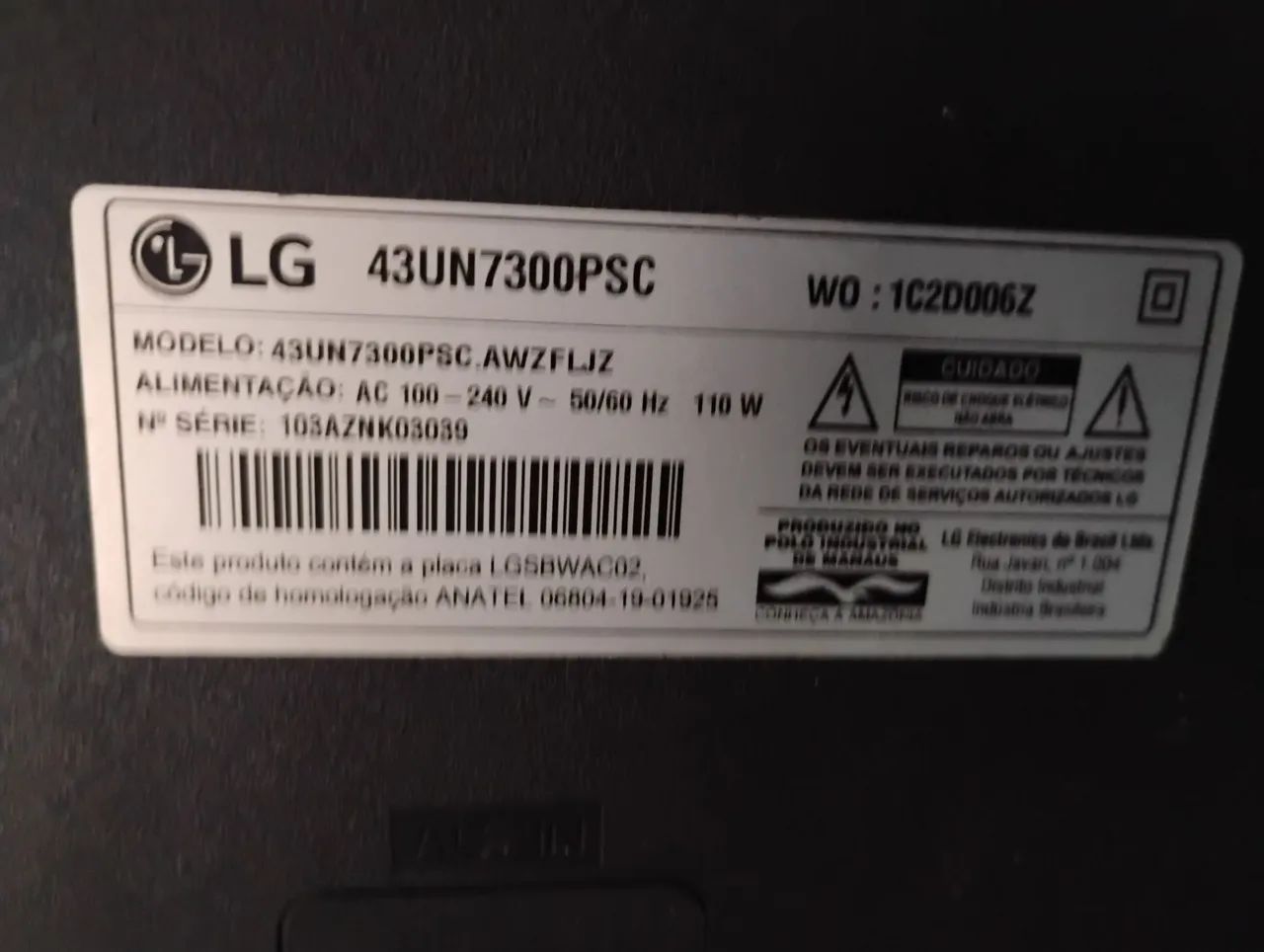 Tv LG 43 polegadas com defeito  - Foto 2