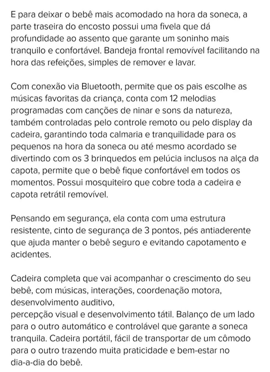 Cadeira de balanço Bebê  - Foto 4