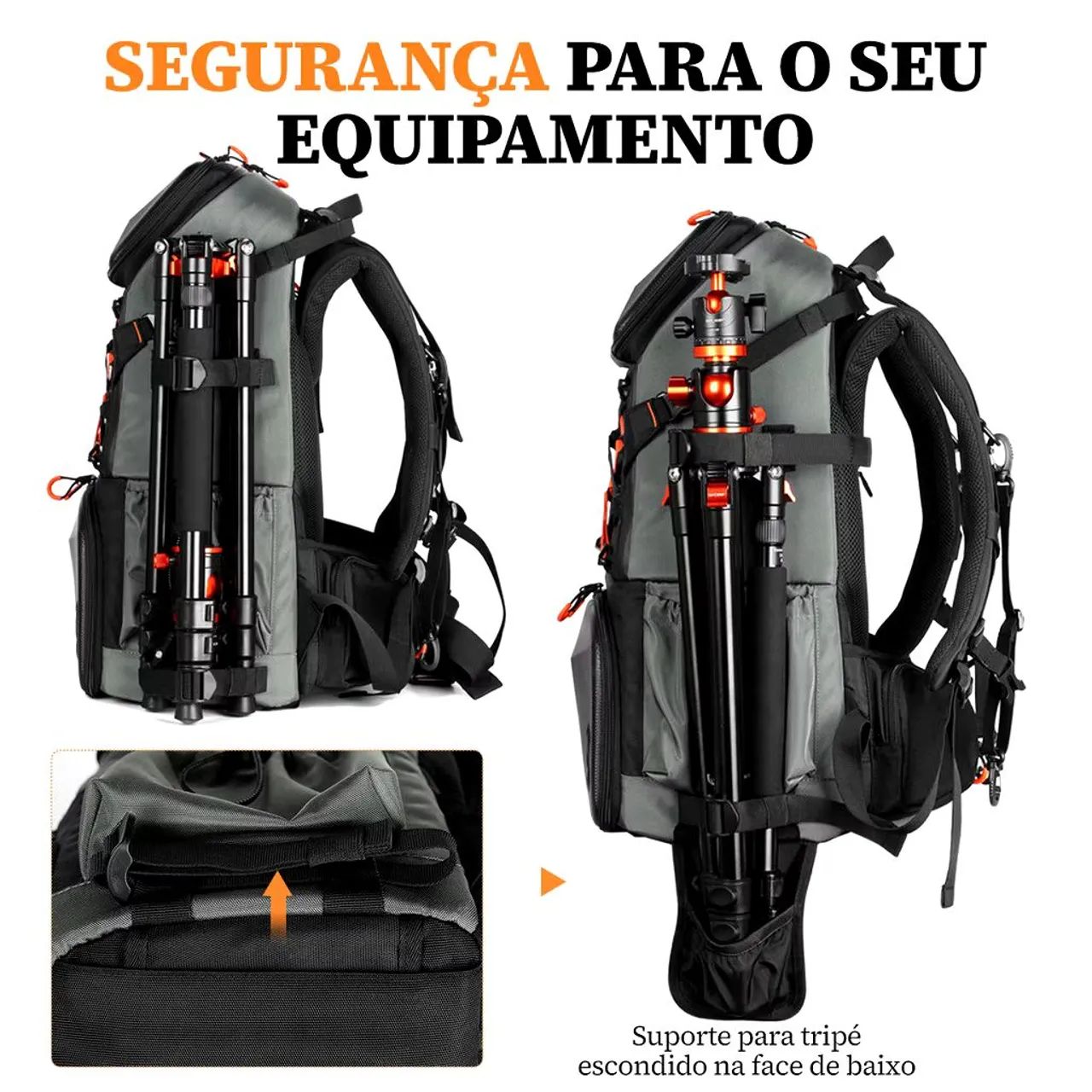 Mochila Profissional Impermeável Anti-Roubo p/ Câmeras DSLR - Foto 5