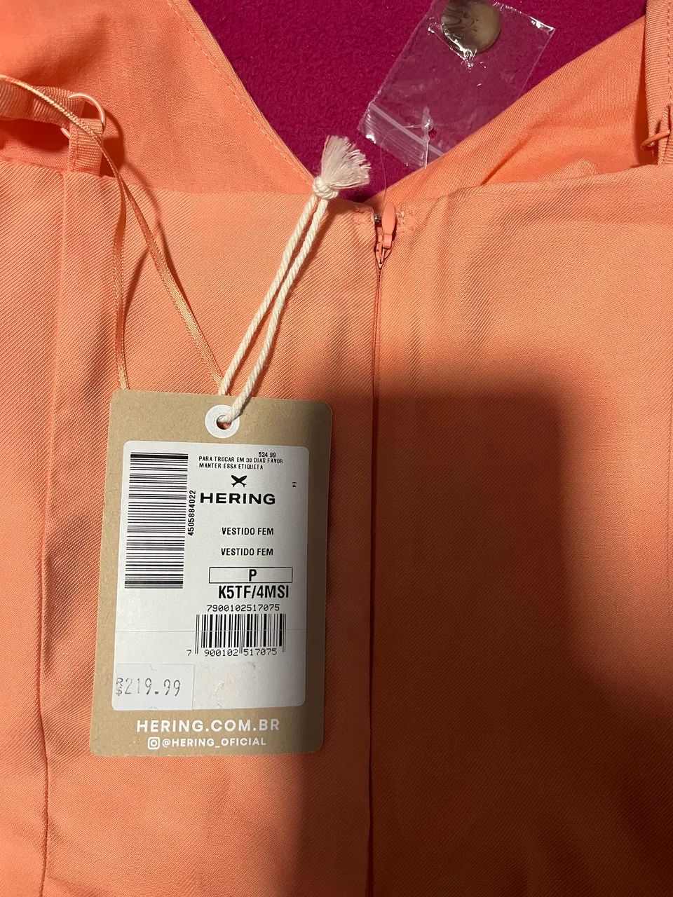 Vestido Peach Hering P - na etiqueta  - Foto 4