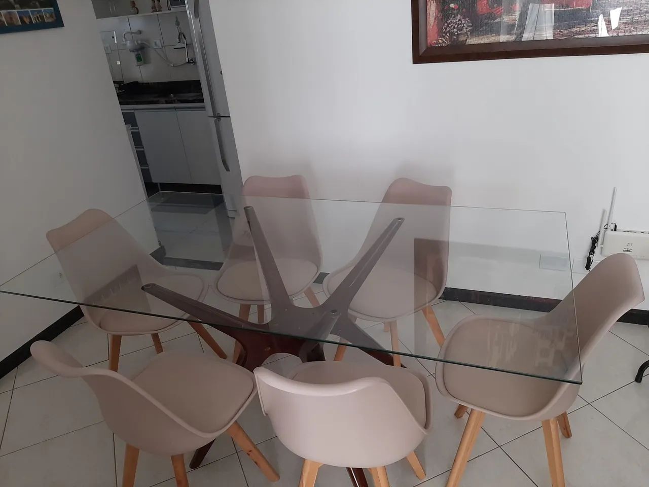 Mesa com tampo de vidro temperado de 8mm ( Tem conversa) - Foto 2
